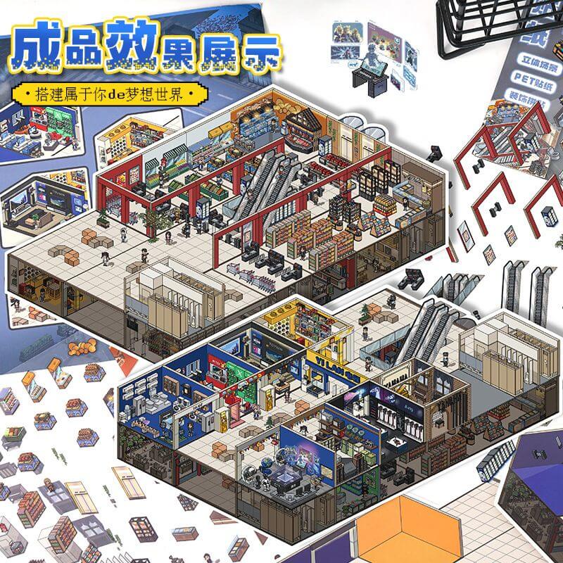 MiniCity Life DIY 3D Scene Stickers 2 Cute Miniature Scenes(L)