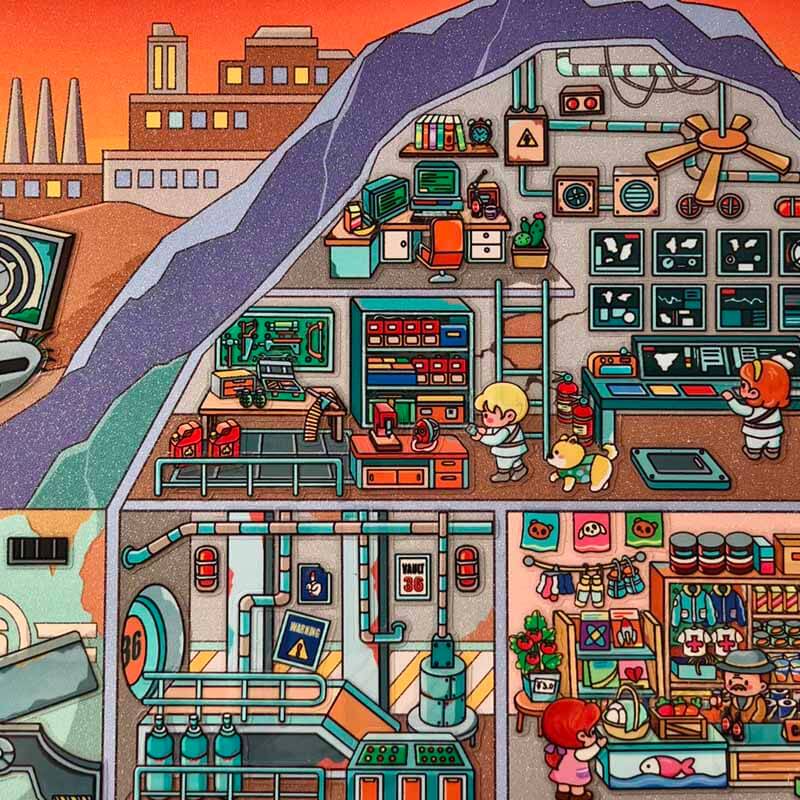 Mini Odyssey DIY 3D Scene Stickers 2 Cute Miniature Scenes(xL)