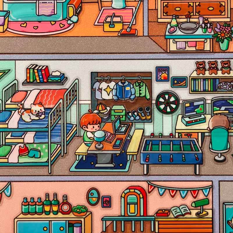 Mini Odyssey DIY 3D Scene Stickers 2 Cute Miniature Scenes(xL)