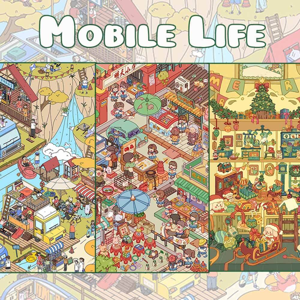 Mobile Life DIY 3D Scene Stickers 3 Cute Scenes(M&L)