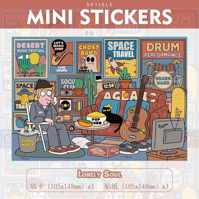 Modern Youth DIY 3D Scene Stickers 4 Cute Miniature Scenes(S)
