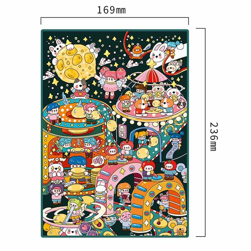 Moonlight Feast DIY 3D Scene Stickers 2 Cute Miniature Scenes (L)