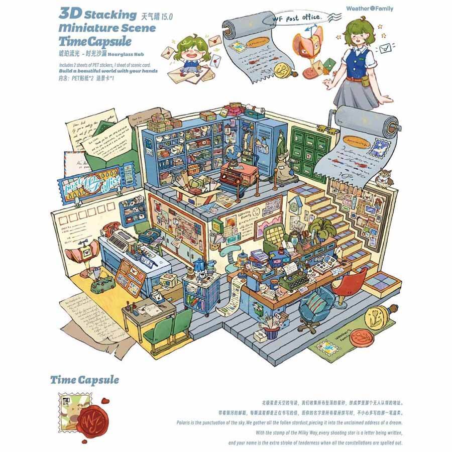 Moonlight Symphony DIY 3D Sticker 4 Cute Miniature Scenes(L)