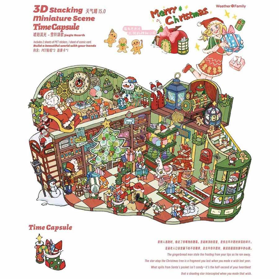 Moonlight Symphony DIY 3D Sticker 4 Cute Miniature Scenes(L)