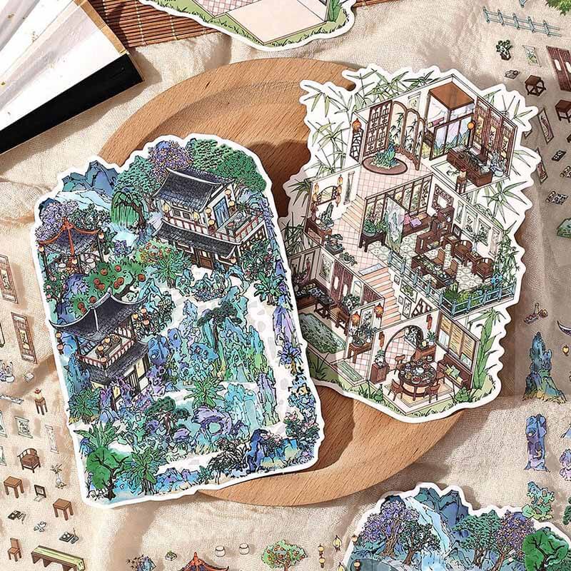 Mountain Veil DIY 3D Scene Stickers 4 Cute Miniature Scenes(S)