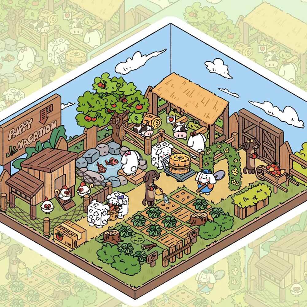 Cute Fat Puppy 2.0 Sticker Scenes 6 lovely miniature scenes(S)