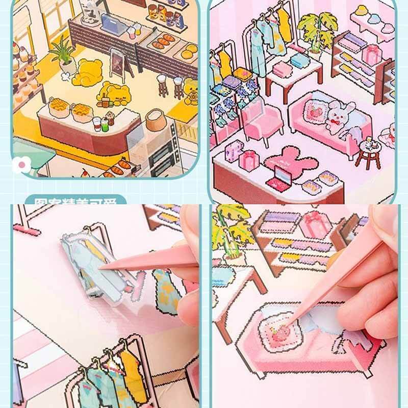 My Pixel Time DIY 3D Scene Stickers 4 Cute Miniature Scenes