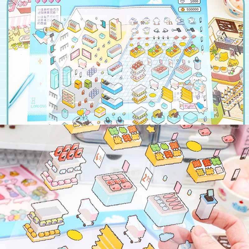 My Pixel Time DIY 3D Scene Stickers 4 Cute Miniature Scenes