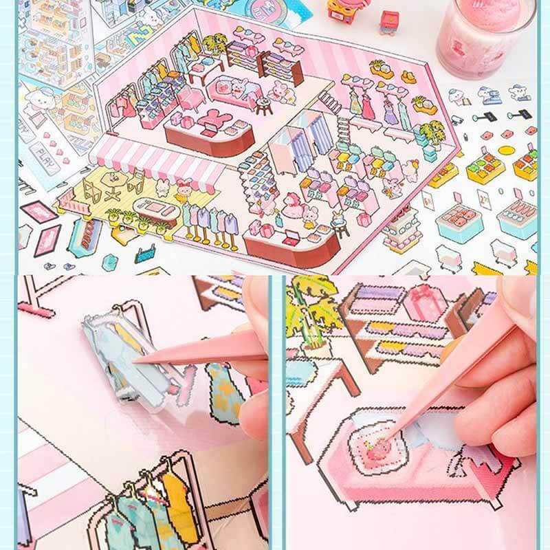 My Pixel Time DIY 3D Scene Stickers 4 Cute Miniature Scenes