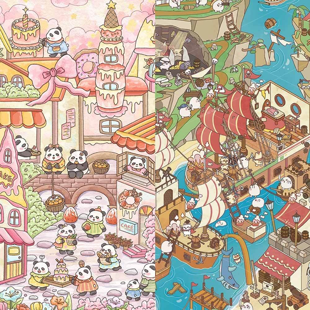 Mysterious Fantasy Life DIY 3D Scene Stickers 2 Cute Miniature Scenes(L)