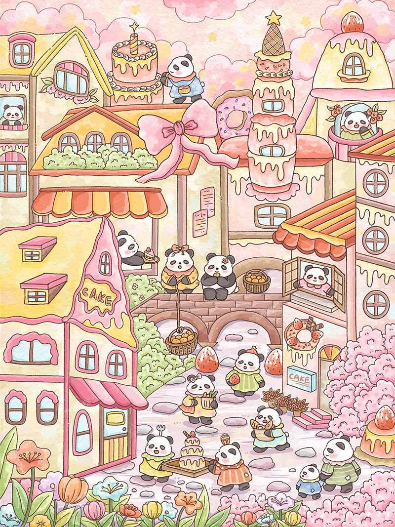 Mysterious Fantasy Life DIY 3D Scene Stickers 2 Cute Miniature Scenes(L)