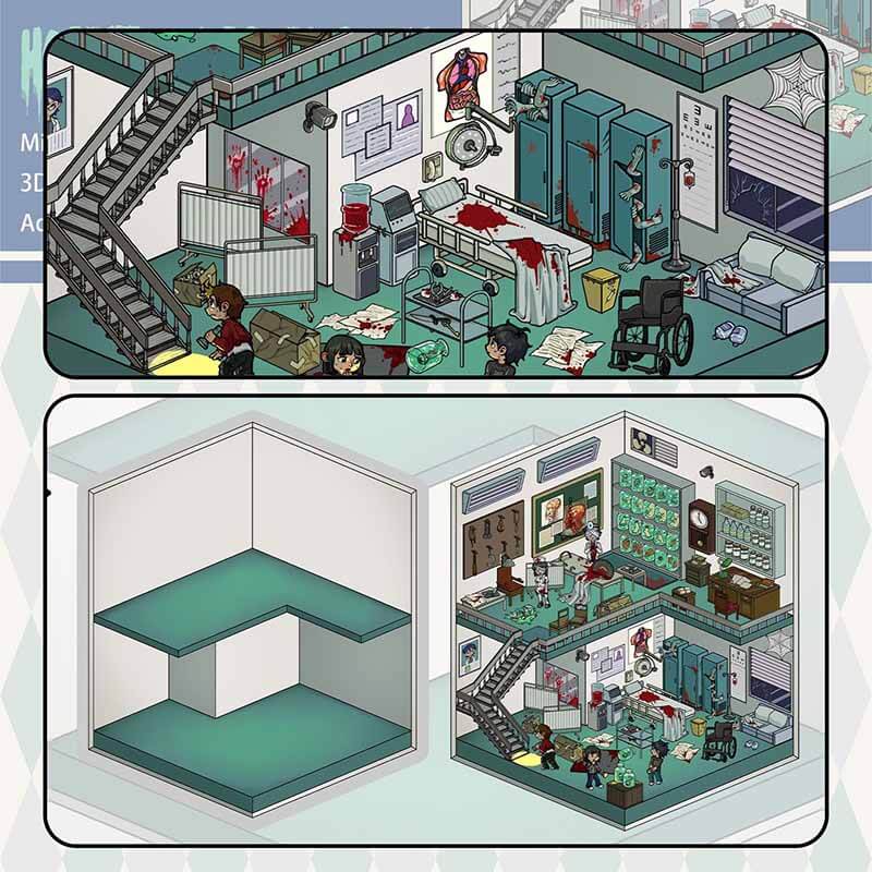 Mystery Horror Stories DIY 3D Scene Stickers 4 Cute Miniature Scenes(S)