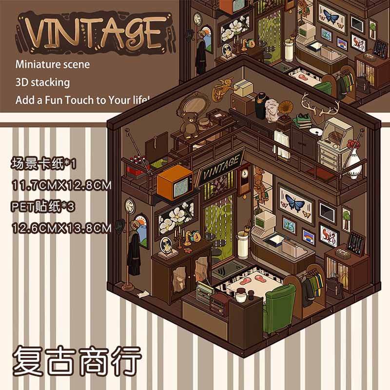 Mystery Horror Stories DIY 3D Scene Stickers 4 Cute Miniature Scenes(S)