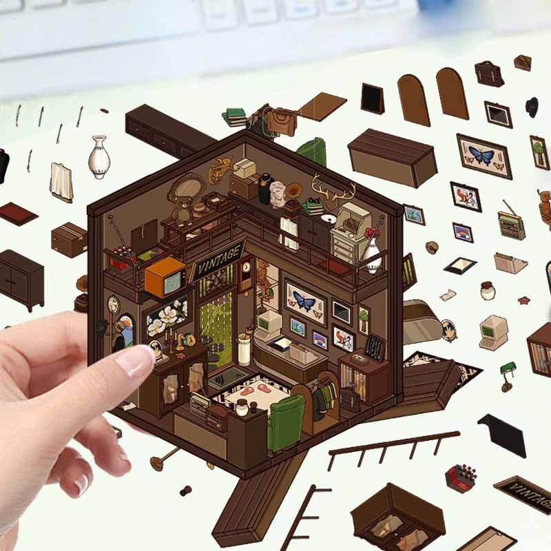 Mystery Horror Stories DIY 3D Scene Stickers 4 Cute Miniature Scenes(S)