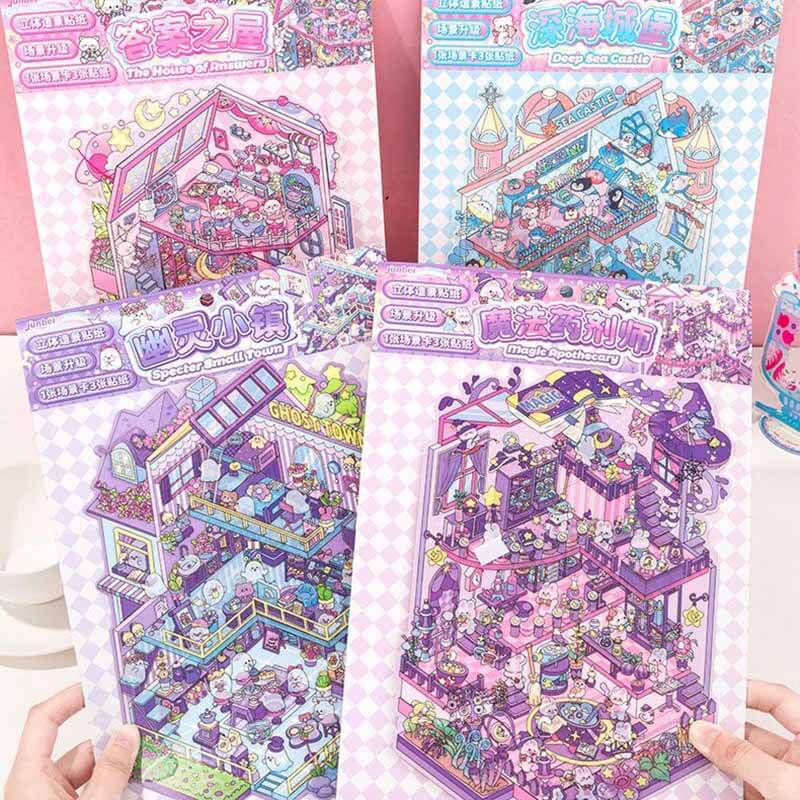 Mystic Realms DIY 3D Scene Stickers 4 Cute Miniature Scenes