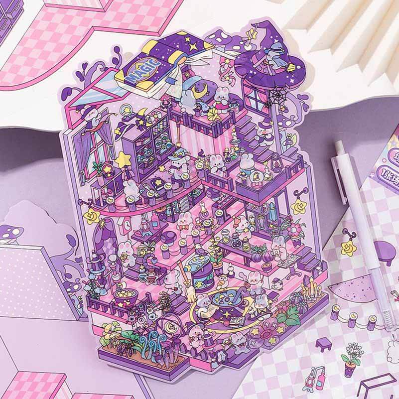 Mystic Realms DIY 3D Scene Stickers 4 Cute Miniature Scenes