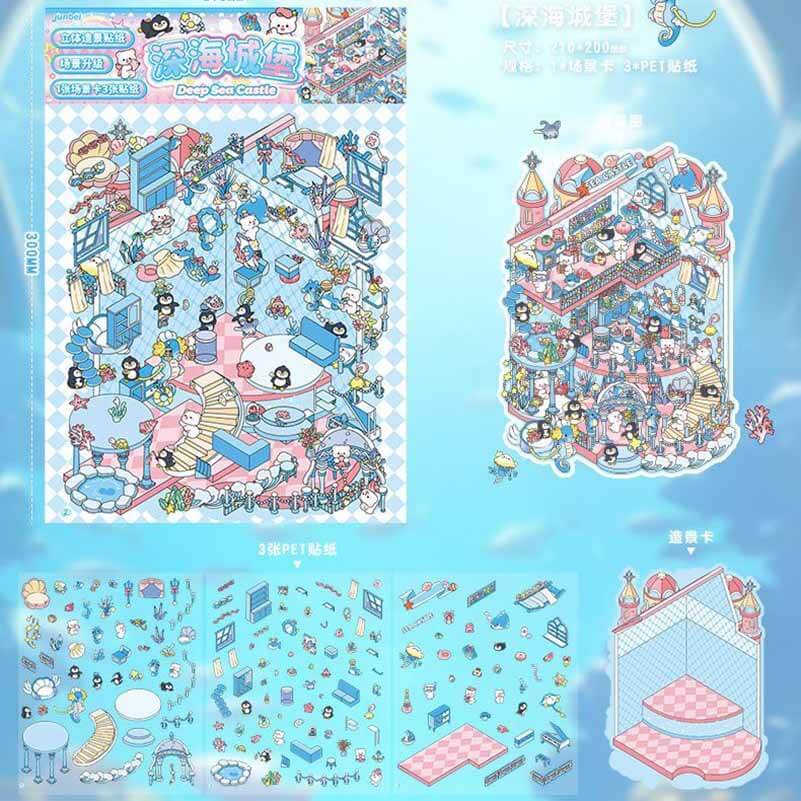 Mystic Realms DIY 3D Scene Stickers 4 Cute Miniature Scenes