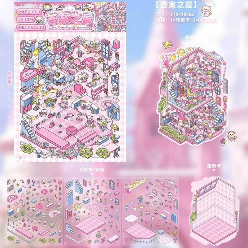 Mystic Realms DIY 3D Scene Stickers 4 Cute Miniature Scenes