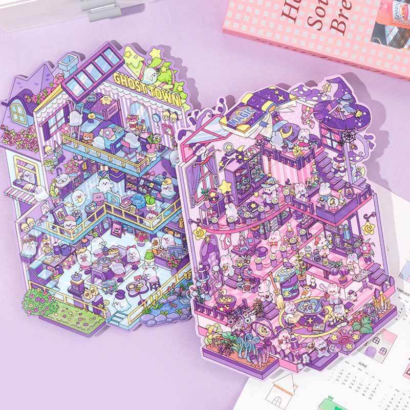 Mystic Realms DIY 3D Scene Stickers 4 Cute Miniature Scenes