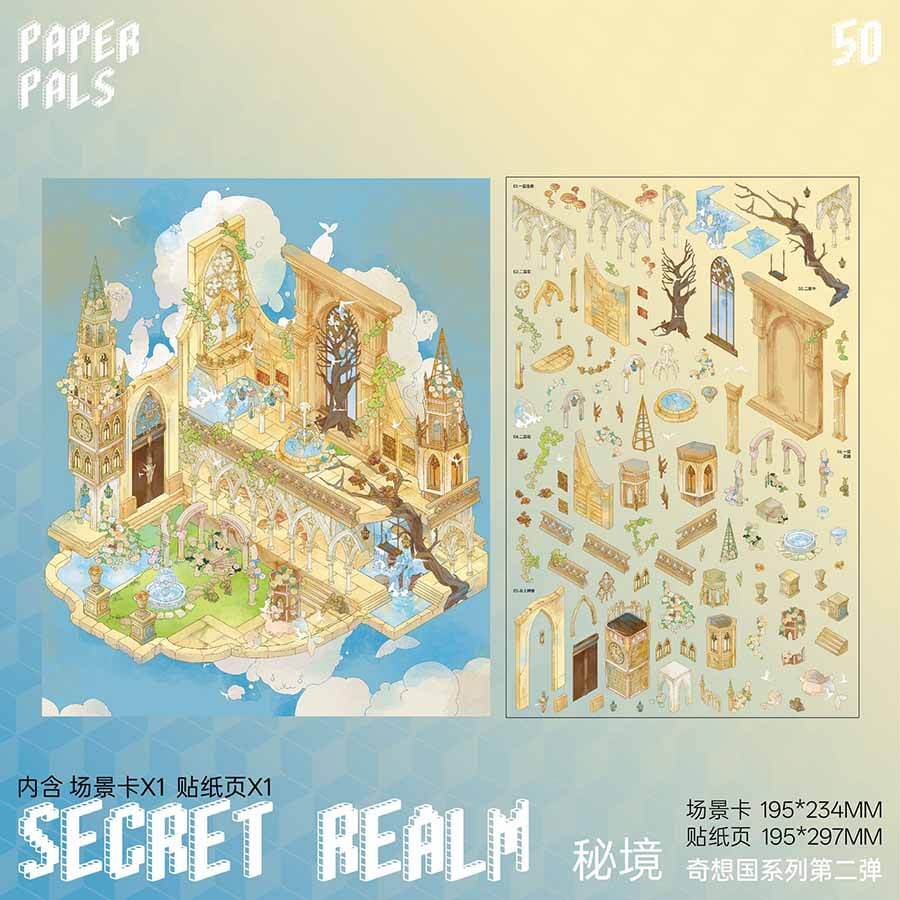 Mythic Abyss DIY 3D Scene Stickers 4 Cute Miniature Scenes(S&L)