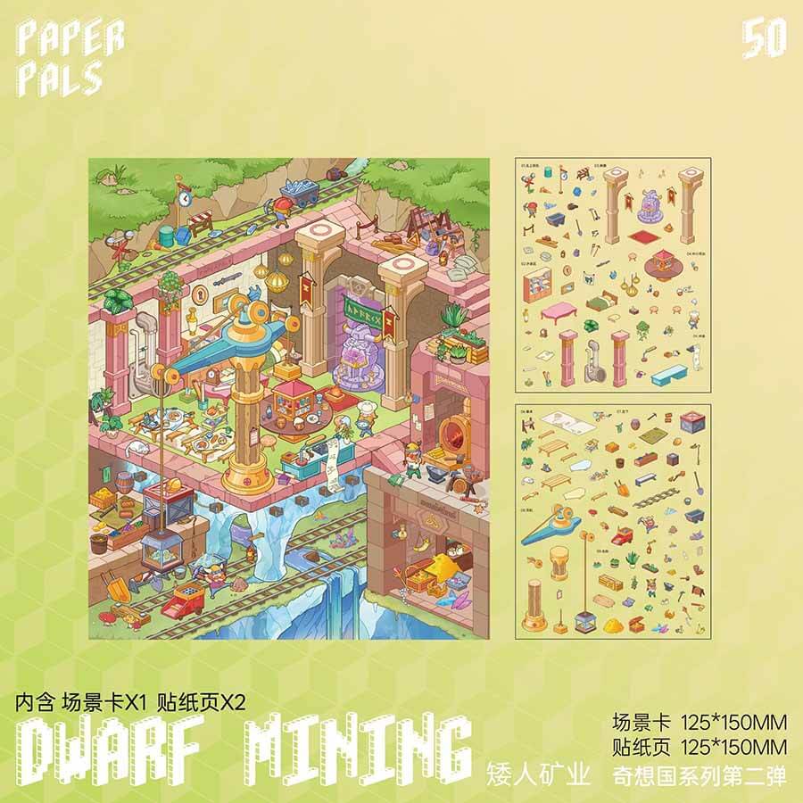 Mythic Abyss DIY 3D Scene Stickers 4 Cute Miniature Scenes(S&L)