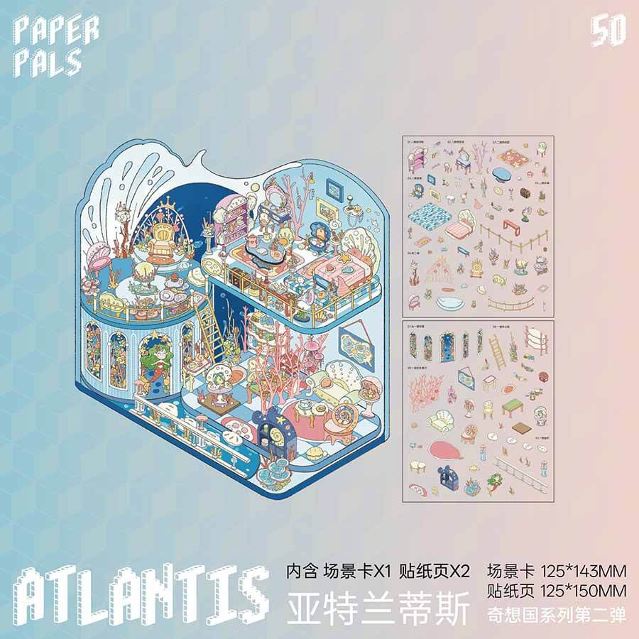 Mythic Abyss DIY 3D Scene Stickers 4 Cute Miniature Scenes(S&L)