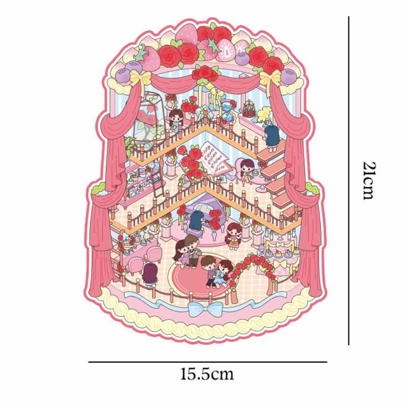 Nature Heart DIY 3D Scene Stickers 2 Cute Miniature Scenes(M)