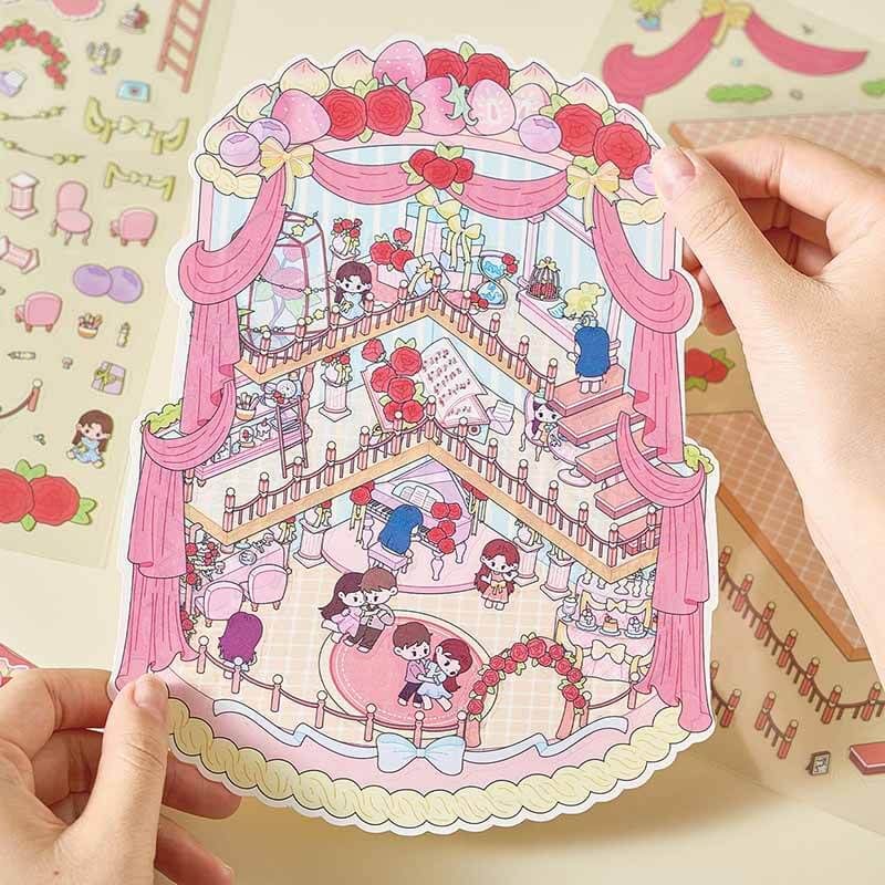 Nature Heart DIY 3D Scene Stickers 2 Cute Miniature Scenes(M)