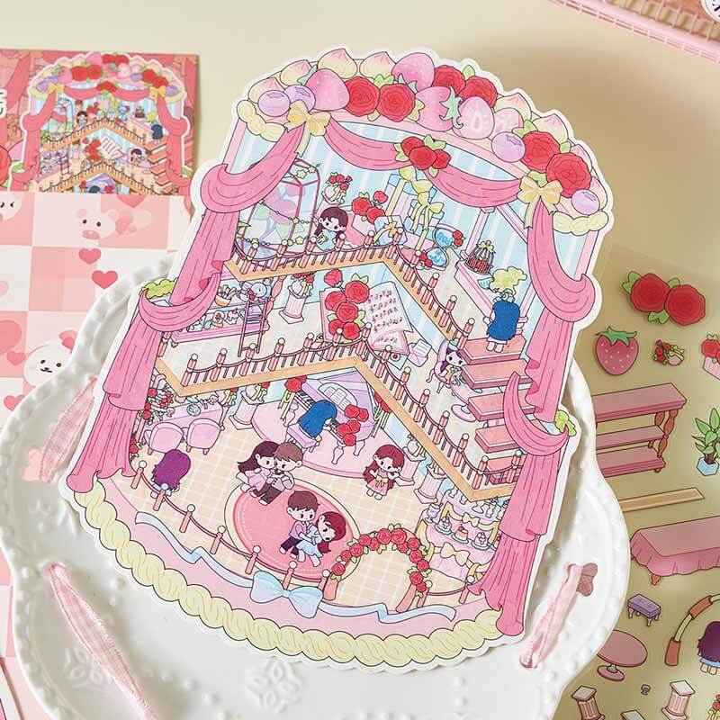 Nature Heart DIY 3D Scene Stickers 2 Cute Miniature Scenes(M)