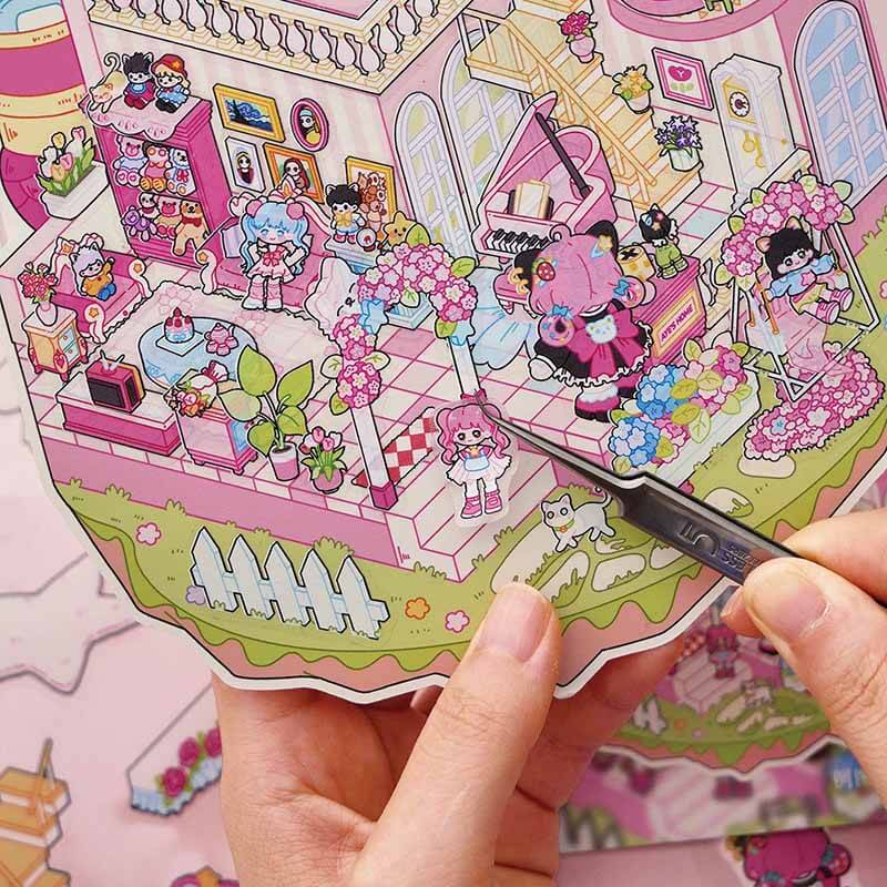 Nature Heart DIY 3D Scene Stickers 2 Cute Miniature Scenes(M)