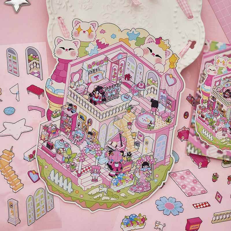 Nature Heart DIY 3D Scene Stickers 2 Cute Miniature Scenes(M)