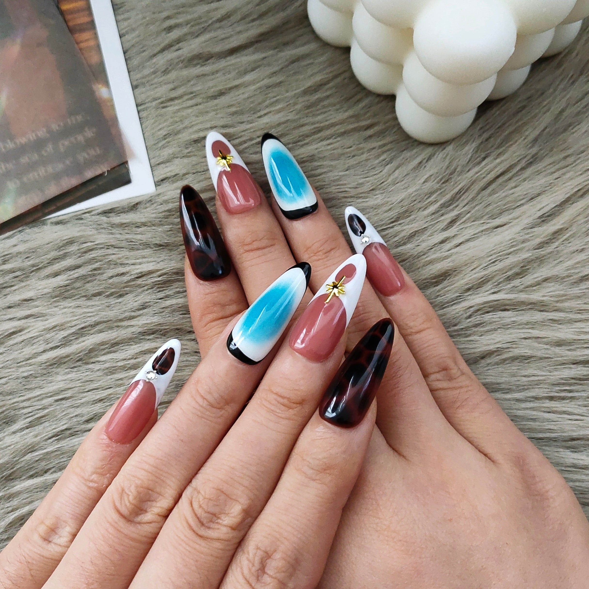 Beauty Art Garden Press On Nails Nebula Tortoise 176