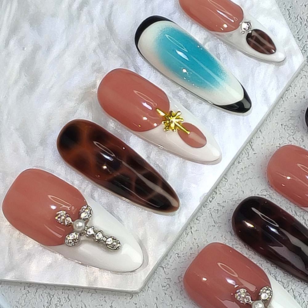 Beauty Art Garden Press On Nails Nebula Tortoise 176