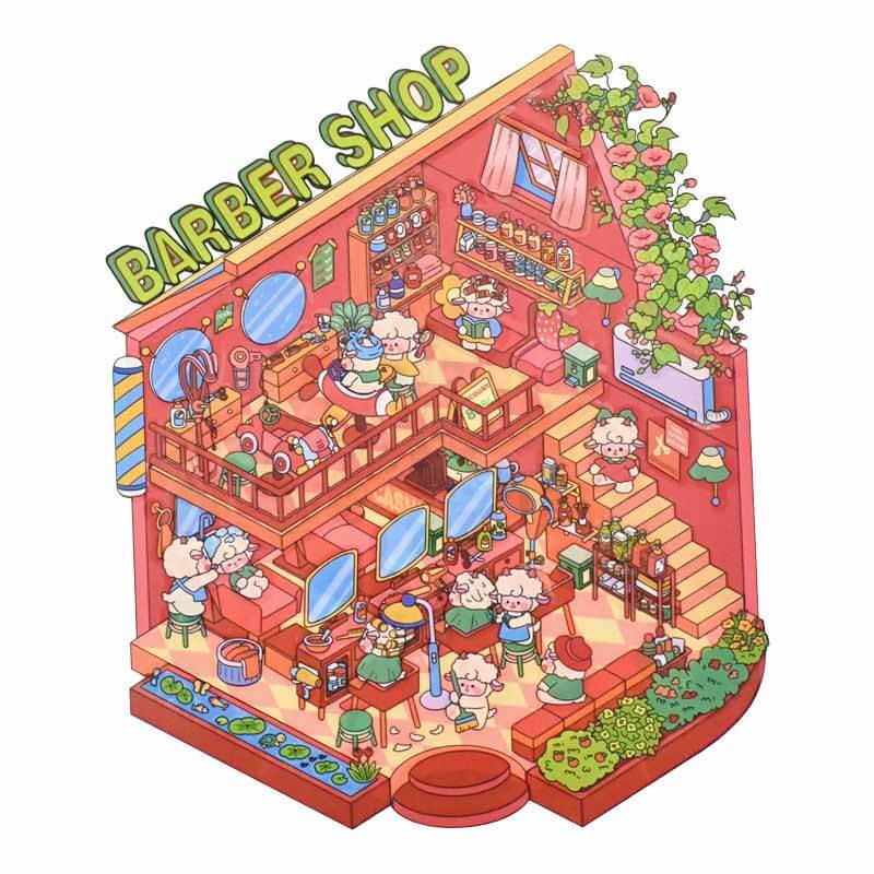Neon Corner DIY 3D Scene Stickers 4 Cute Miniature Scenes(S)