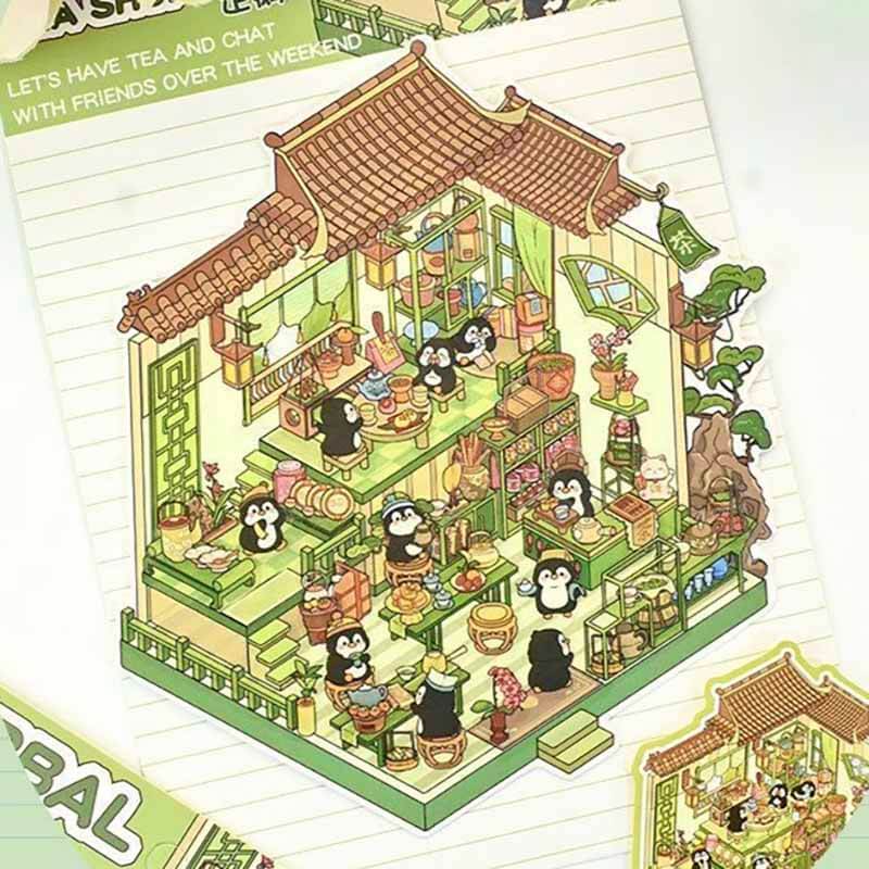 Neon Corner DIY 3D Scene Stickers 4 Cute Miniature Scenes(S)