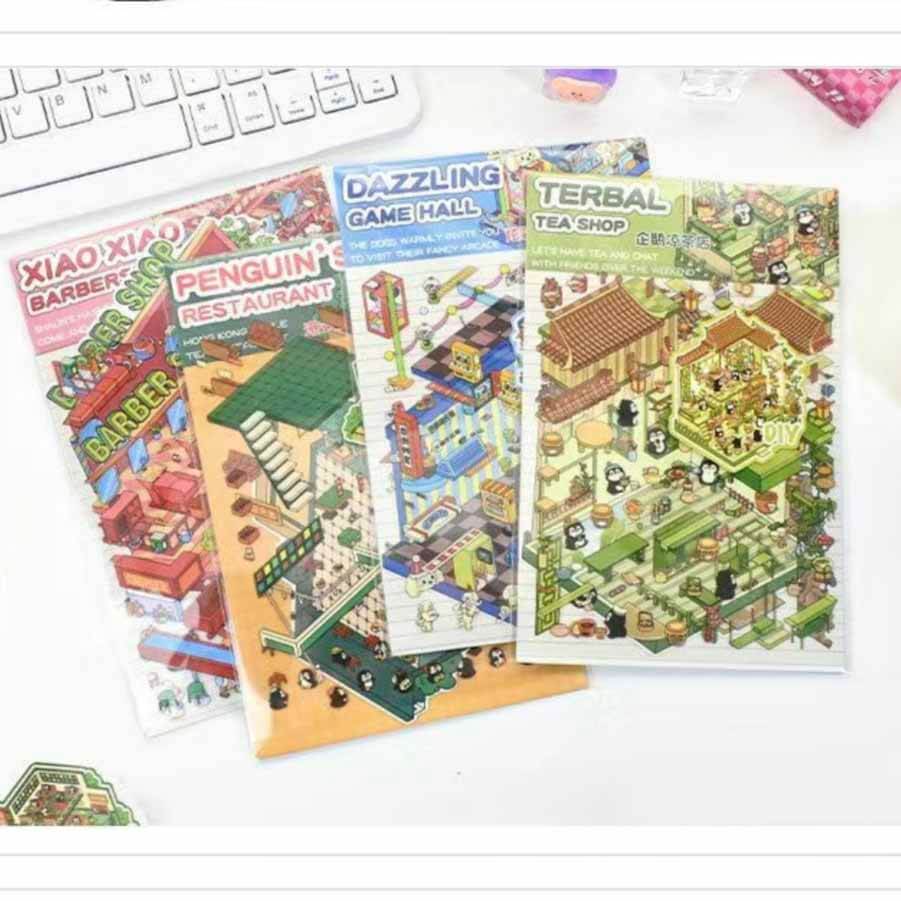 Neon Corner DIY 3D Scene Stickers 4 Cute Miniature Scenes(S)