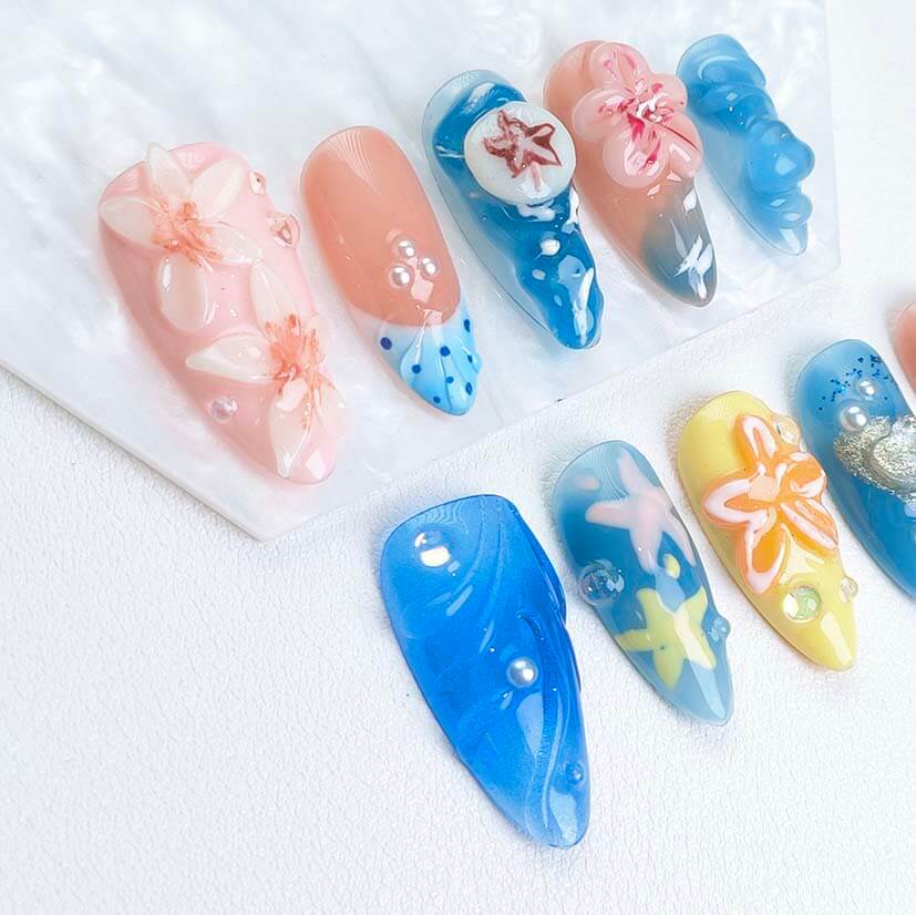 Beauty Art Garden Press On Nails Neptune’s Garden 189
