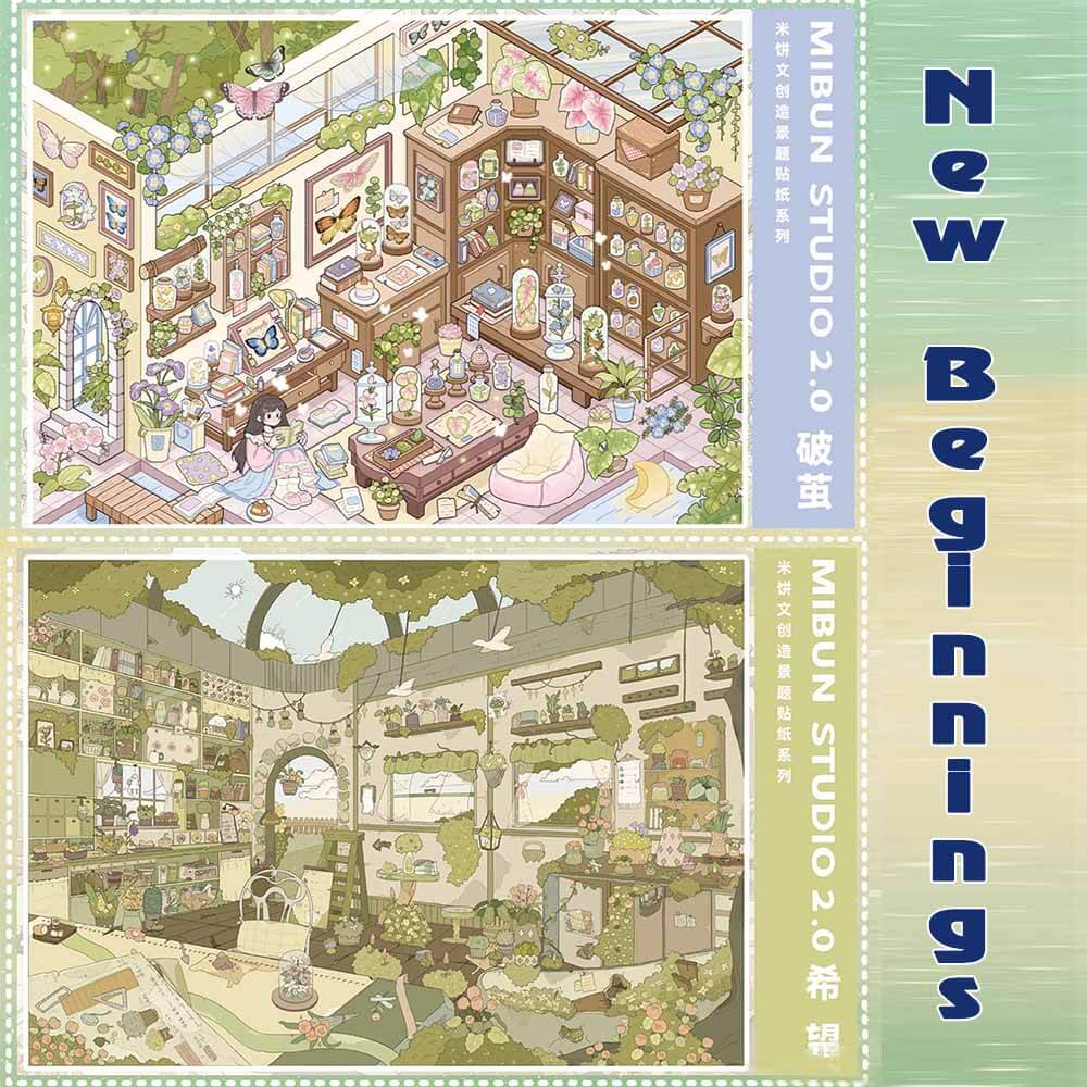 New Beginnings DIY 3D Sticker 2 Cute Miniature Scenes(xL)