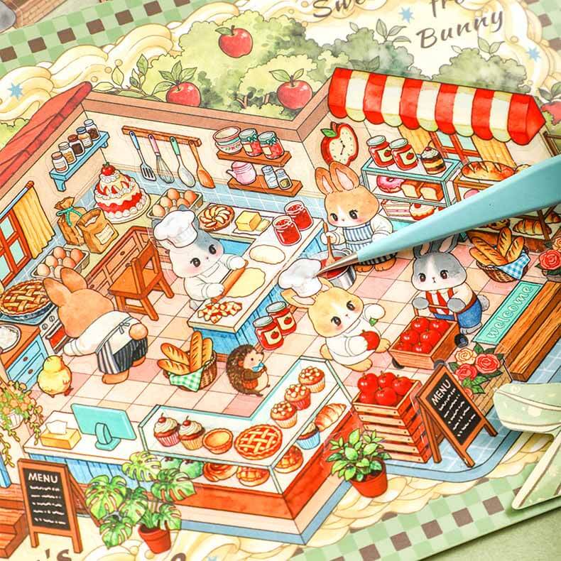 Evening Gala DIY 3D Scene Stickers 4 Cute Miniature Scenes(M)