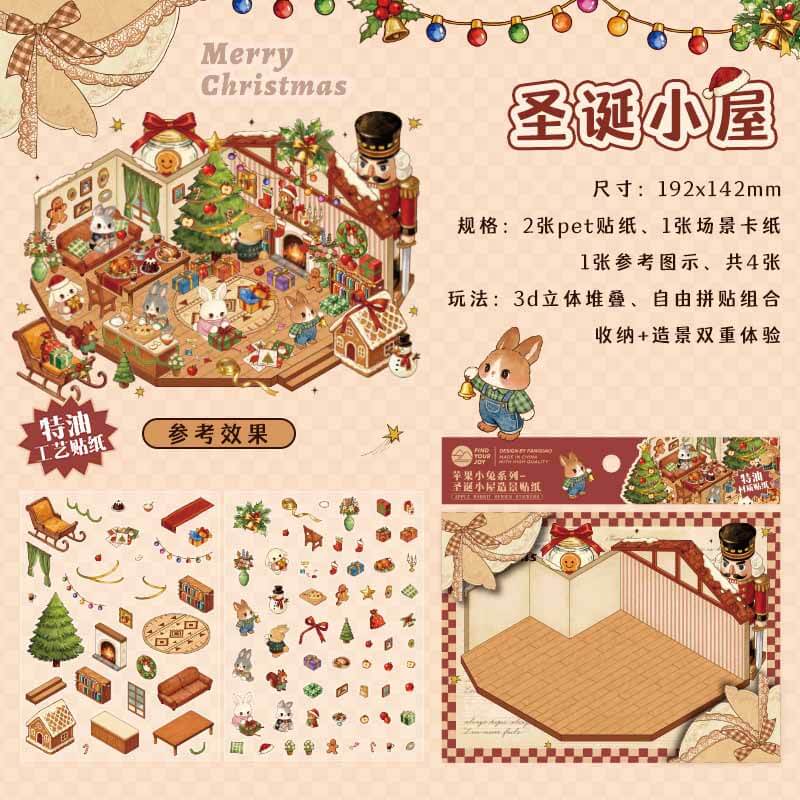 Evening Gala DIY 3D Scene Stickers 4 Cute Miniature Scenes(M)