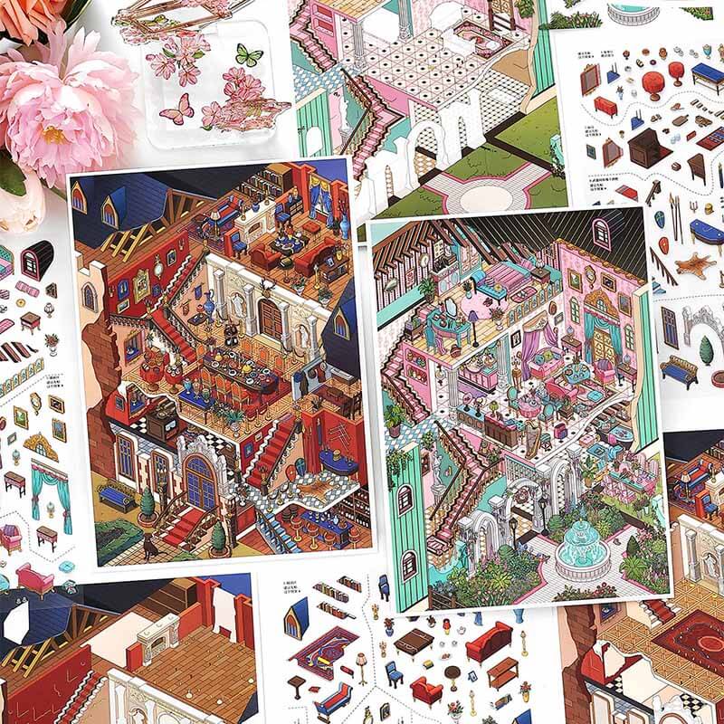 Noble Soiree DIY 3D Scene Stickers 2 Cute Scenes(L)