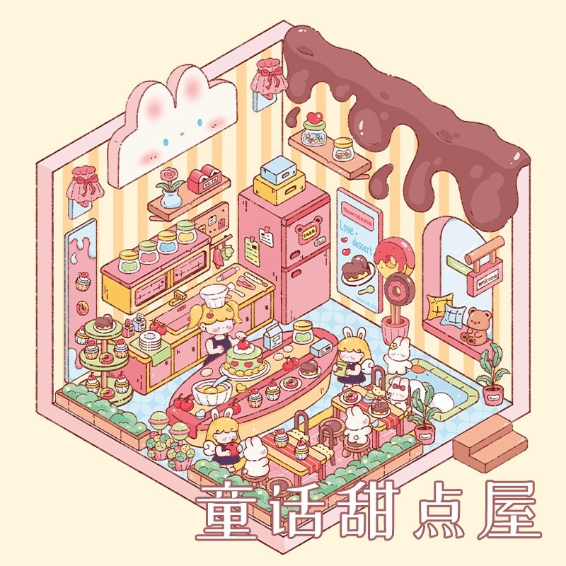 Magic House DIY 3D Scene Stickers 5 Cute Miniature Scenes(S)