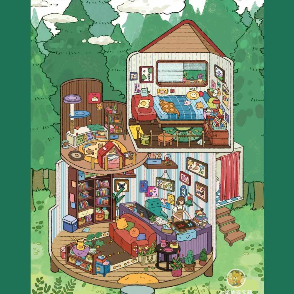 Treasure Chest Christmas Scene Sticker 6 Cute Miniature Scenes(S&L)