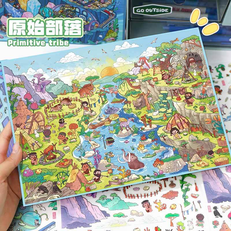 Ocean Frontier DIY 3D Scene Stickers 2 Cute Miniature Scenes(L)