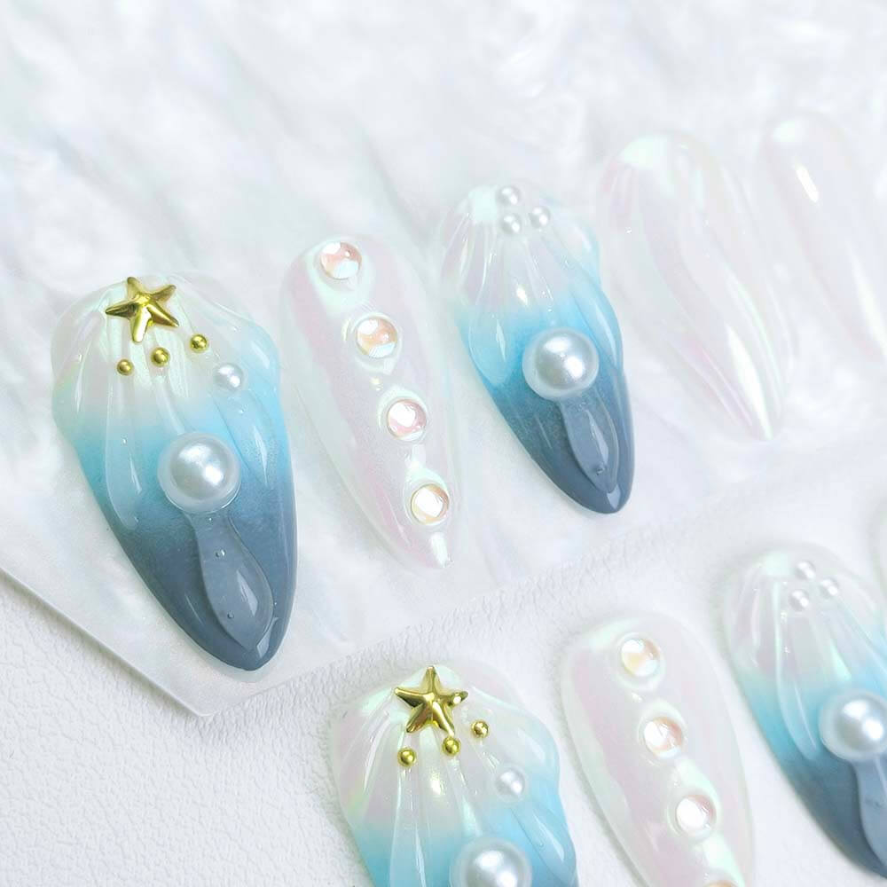 Beauty Art Garden Press On Nails Ocean Stardust 187