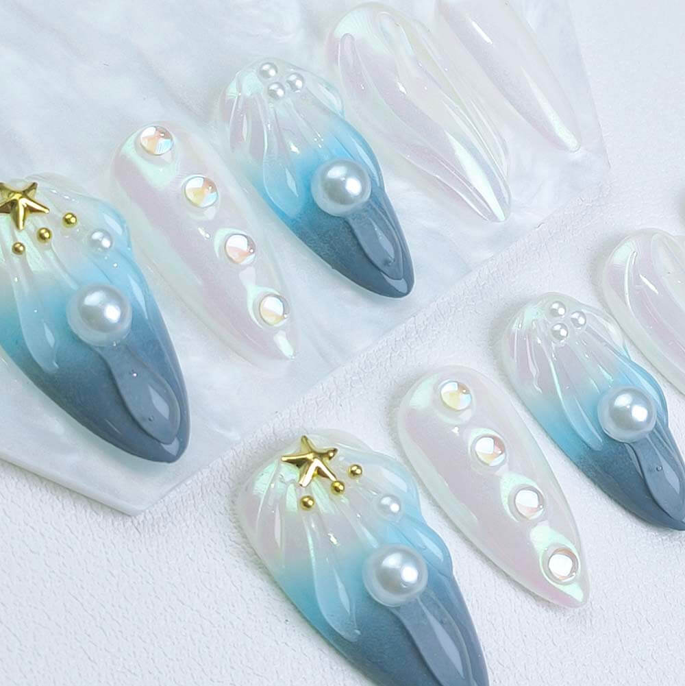 Beauty Art Garden Press On Nails Ocean Stardust 187
