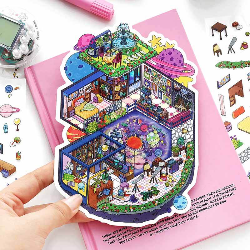 Oddity Space DIY 3D Scene Stickers 4 Cute Miniature Scenes(S)