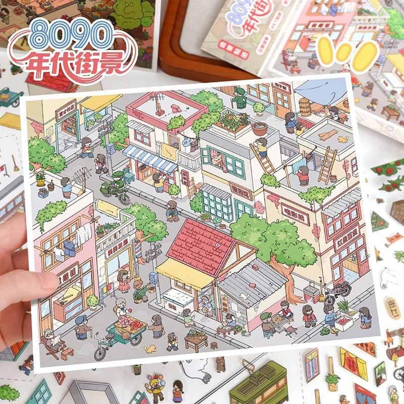 Old Town Memories DIY 3D Scene Stickers 2 Cute Scenes(L)
