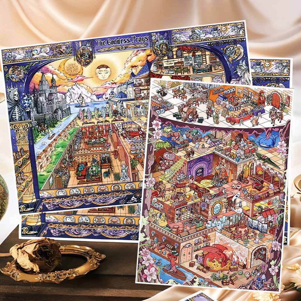 Otherworld Quest DIY 3D Scene Stickers 2 Cute Miniature Scenes(XL)