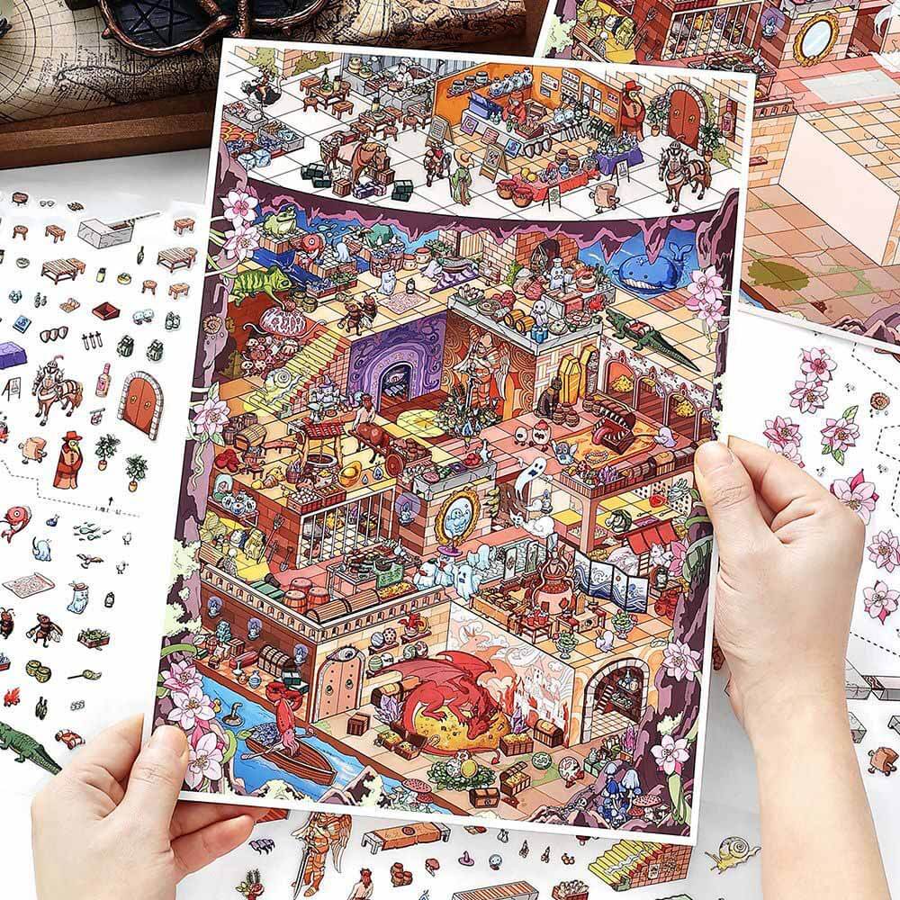 Otherworld Quest DIY 3D Scene Stickers 2 Cute Miniature Scenes(XL)
